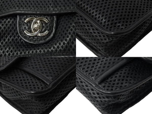 CHANEL シャネル フレンチリビエラ ショルダーバッグ A67652 パンチング 17番台 2013年 ブラック シルバー金具 美品 中古 67378