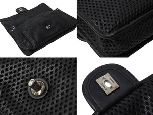 CHANEL シャネル フレンチリビエラ ショルダーバッグ A67652 パンチング 17番台 2013年 ブラック シルバー金具 美品 中古 67378