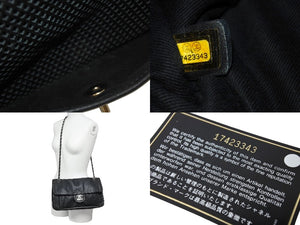 CHANEL シャネル フレンチリビエラ ショルダーバッグ A67652 パンチング 17番台 2013年 ブラック シルバー金具 美品 中古 67378