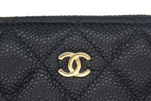 未使用 CHANEL シャネル マトラッセ コインケース AP0216 キャビアスキン ブラック ゴールド金具 中古 67380