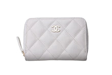 Load image into Gallery viewer, CHANEL シャネル ジップコインケース 小銭入れ AP0216 キャビアスキン ゴールド金具 ホワイト 美品 中古 67383