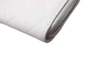 CHANEL シャネル ジップコインケース 小銭入れ AP0216 キャビアスキン ゴールド金具 ホワイト 美品 中古 67383
