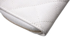 CHANEL シャネル ジップコインケース 小銭入れ AP0216 キャビアスキン ゴールド金具 ホワイト 美品 中古 67383