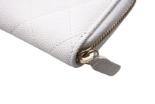 Load image into Gallery viewer, CHANEL シャネル ジップコインケース 小銭入れ AP0216 キャビアスキン ゴールド金具 ホワイト 美品 中古 67383