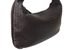 極美品 BOTTEGAVENETA ボッテガヴェネタ ワンショルダーバッグ イントレチャート 115653-V0013 2040 レザー ダークブラウン 中古 67385