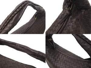 極美品 BOTTEGAVENETA ボッテガヴェネタ ワンショルダーバッグ イントレチャート 115653-V0013 2040 レザー ダークブラウン 中古 67385