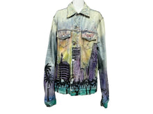 Load image into Gallery viewer, AMIRI アミリ HOLLYWOOD LOGO ハリウッド ロゴ デニムジャケット Gジャン コットン ブルー マルチカラー サイズM 美品 中古 67392