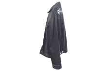 Load image into Gallery viewer, BALENCIAGA バレンシアガ デニムジャケット ロゴ ラインストーン 571449 TEW05 イタリア製 コットン ブラック サイズ34 美品 中古 67393