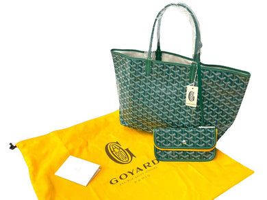 新品未使用 GOYARD ゴヤール サンルイPM トートバッグ STLOUIPMLTY09CL09P PVC レザー ヘリンボーン グリーン 中古 67396