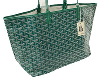 Load image into Gallery viewer, 新品未使用 GOYARD ゴヤール サンルイPM トートバッグ STLOUIPMLTY09CL09P PVC レザー ヘリンボーン グリーン 中古 67396