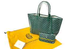 Load image into Gallery viewer, 新品未使用 GOYARD ゴヤール サンルイPM トートバッグ STLOUIPMLTY09CL09P PVC レザー ヘリンボーン グリーン 中古 67397