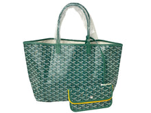Load image into Gallery viewer, 新品未使用 GOYARD ゴヤール サンルイPM トートバッグ STLOUIPMLTY09CL09P PVC レザー ヘリンボーン グリーン 中古 67397