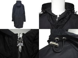 新品同様 CHROME HEARTS クロムハーツ U PUDDLES フルパッジ ダガージップ ナイロンモッズコート クロスボール ブラック サイズM 中古 4c073999