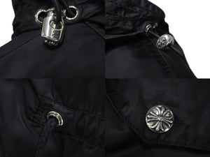 新品同様 CHROME HEARTS クロムハーツ U PUDDLES フルパッジ ダガージップ ナイロンモッズコート クロスボール ブラック サイズM 中古 4c073999