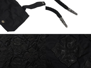 新品同様 CHROME HEARTS クロムハーツ U PUDDLES フルパッジ ダガージップ ナイロンモッズコート クロスボール ブラック サイズM 中古 4c073999
