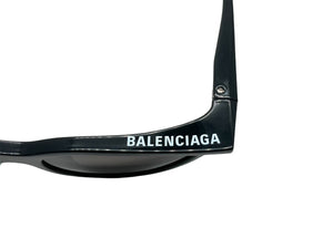極美品 BALENCIAGA バレンシアガ サングラス サイズ56□19-140 キャットアイ BB0101S ブラック アセテート 中古 67403