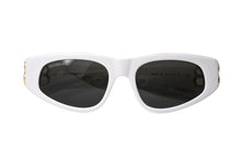Load image into Gallery viewer, BALENCIAGA バレンシアガ DYNASTY サングラス サイズ53□19-135 XL ホワイト ゴールド BBロゴ BB0095S 美品 中古 67404
