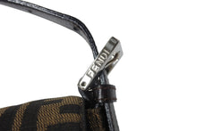 画像をギャラリービューアに読み込む, FENDI フェンディ ズッカ柄 マンマバケット ハンドバッグ ワンショルダーバッグ コットンキャンバス レザー ブラウン 美品 中古 67405 