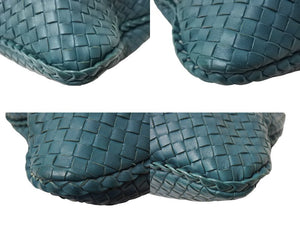 BOTTEGAVENETA ボッテガヴェネタ イントレチャート ショルダーバッグ ホーボー 115654 V0016 3872 グリーン 美品 中古 67410