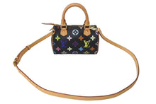 Load image into Gallery viewer, 極美品 LOUIS VUITTON ルイ ヴィトン 村上隆 ミニ スピーディ ハンドバッグ モノグラム ノワール M92644 マルチカラー 中古 67413