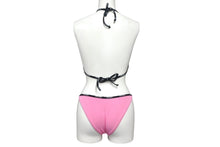 Load image into Gallery viewer, CHANEL シャネル スイムウェア 水着 ビキニ 36 ピンク×ブラック ナイロン×スパンデックス ロゴ 中古 4c067413