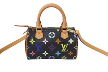 Load image into Gallery viewer, 極美品 LOUIS VUITTON ルイ ヴィトン 村上隆 ミニ スピーディ ハンドバッグ モノグラム ノワール M92644 マルチカラー 中古 67413