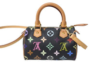 Load image into Gallery viewer, 極美品 LOUIS VUITTON ルイ ヴィトン 村上隆 ミニ スピーディ ハンドバッグ モノグラム ノワール M92644 マルチカラー 中古 67413