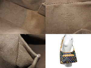 LOUIS VUITTON ルイ ヴィトン 村上隆 ブローニュ モノグラムマルチカラー ショルダーバッグ M92638 黒 ノワール 美品 中古 67416