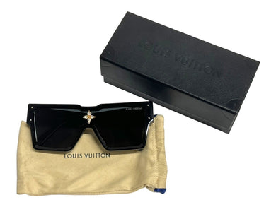 LOUIS VUITTON ルイヴィトン サングラス サイクロン Z1578E モノグラムフラワー アセテート スワロフスキー ブラック 美品 中古 67420