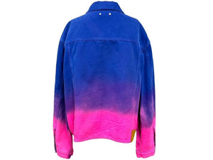 極美品 LouisVuitton ルイヴィトン 2022SS クロップドグラディエントデニムジャケット ブルー ピンク サイズ54 中古 67422