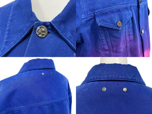 極美品 LouisVuitton ルイヴィトン 2022SS クロップドグラディエントデニムジャケット ブルー ピンク サイズ54 中古 67422