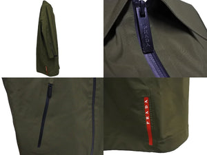 PRADA GORE-TEX プラダ ゴアテックス ダウンジャケット リネアロッサ コート サイズM ナイロン カーキ 美品 中古 67424 