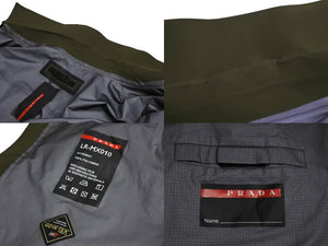 PRADA GORE-TEX プラダ ゴアテックス ダウンジャケット リネアロッサ コート サイズM ナイロン カーキ 美品 中古 67424 