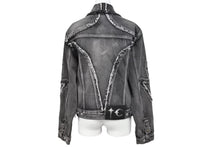Load image into Gallery viewer, THUGCLUB サグクラブ Tribal Denim Jacket トライバルデニムジャケット コットン グレー シルバー金具 サイズ1 美品 中古 67425