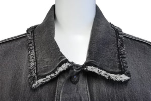 THUGCLUB サグクラブ Tribal Denim Jacket トライバルデニムジャケット コットン グレー シルバー金具 サイズ1 美品 中古 67425