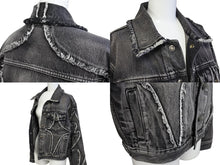 Load image into Gallery viewer, THUGCLUB サグクラブ Tribal Denim Jacket トライバルデニムジャケット コットン グレー シルバー金具 サイズ1 美品 中古 67425