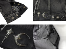 Load image into Gallery viewer, THUGCLUB サグクラブ Tribal Denim Jacket トライバルデニムジャケット コットン グレー シルバー金具 サイズ1 美品 中古 67425