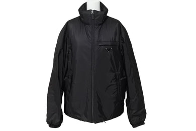 PRADA プラダ パファーダウンジャケット Re ナイロン トライアングルロゴ SGN955 S 191 1WQ9 ブラック 44 フード欠品 美品 中古 67428 