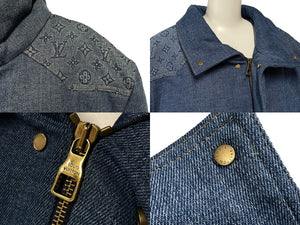 LOUISVUITTON ルイヴィトン モノグラム パデッド パファー デニムジャケット インディゴ ブルー 23SS サイズ52 美品 中古 67429