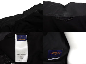 極美品 LouisVuitton ルイヴィトン トラックジャケット LVロゴ ダミエライン 22SS RM221 185 HML61E ラムスキン ブラック S 中古 67430