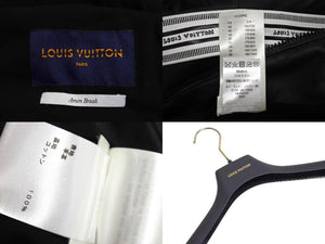 極美品 LouisVuitton ルイヴィトン トラックジャケット LVロゴ ダミエライン 22SS RM221 185 HML61E ラムスキン ブラック S 中古 67430