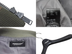 UNDERCOVER アンダーカバー ジップアップ ライダースジャケット ブルゾン リブトリム UC2B4212 ベージュ 3 美品 中古 67433 