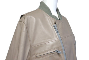 UNDERCOVER アンダーカバー ジップアップ ライダースジャケット ブルゾン リブトリム UC2B4212 ベージュ 3 美品 中古 67433 
