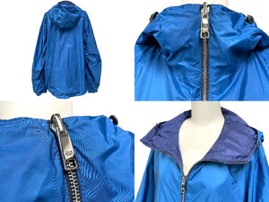 PRADA プラダ ジャケット リバーシブル SGH058 トライアングルロゴ ナイロン サイズ50 シルバー金具 パープル ブルー 美品 中古 67435 