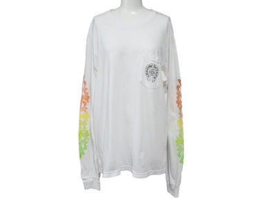 CHROME HEARTS クロムハーツ 長袖Tシャツ トップス グラデーション プリント サイズL コットン ホワイト 美品 中古 67440