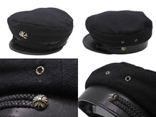 Load image into Gallery viewer, CHROME HEARTS クロムハーツ キャップ ハット CHプラス ブラック ウール レザー サイズM 美品 中古 67452