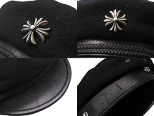 Load image into Gallery viewer, CHROME HEARTS クロムハーツ キャップ ハット CHプラス ブラック ウール レザー サイズM 美品 中古 67452