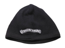 Load image into Gallery viewer, CHROME HEARTS クロムハーツ サーマルニット帽 ビーニー ダガーロゴ コットン ブラック ホワイト 美品 中古 67453