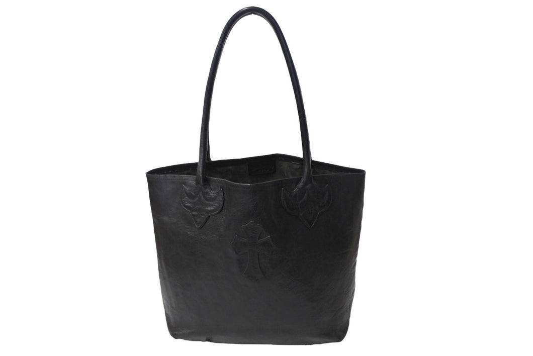 CHROME HEARTS クロムハーツ FSトート トートバッグ クロスパッチ ブラック シルバー金具 中古 67454