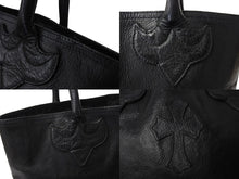 Load image into Gallery viewer, CHROME HEARTS クロムハーツ FSトート トートバッグ クロスパッチ ブラック シルバー金具 中古 67454